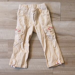 Gymboree Love Is In The Air Khaki Flower Cargo Pants Vintage Size 3 (F)